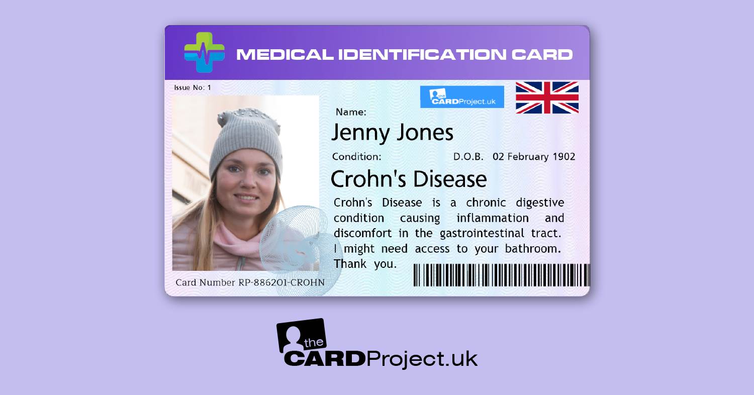 Crohn's Disease Premium Medical Photo ID Card  (FRONT)